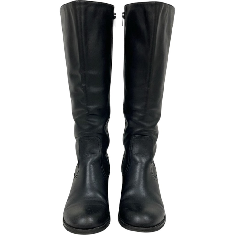 Arizona Dino WC Black Faux Leather Tall Riding Boots Quilted Wide Calf Women 8.5